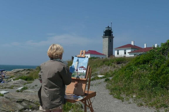 Beavertail Lighthouse inspireert schilders